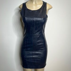 Wells Grace | Dresses | Wells Grace Xs Navy Blue Leather Dress Pu Leather  Would Fit Medium | Poshmark